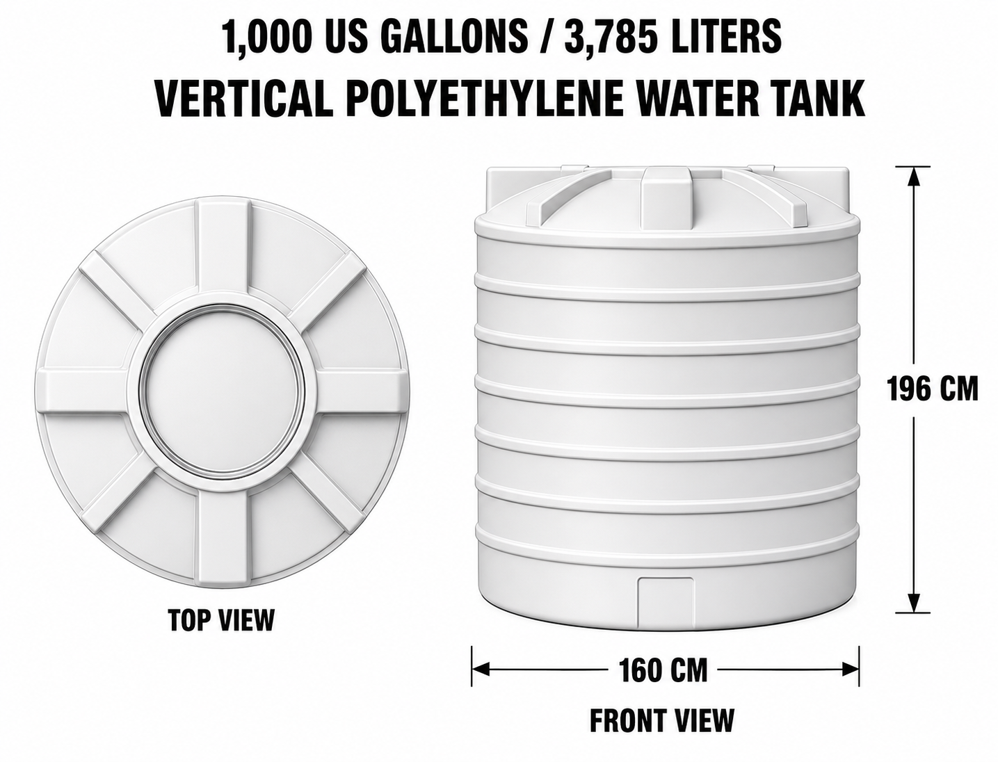 1,000 USG dimensions