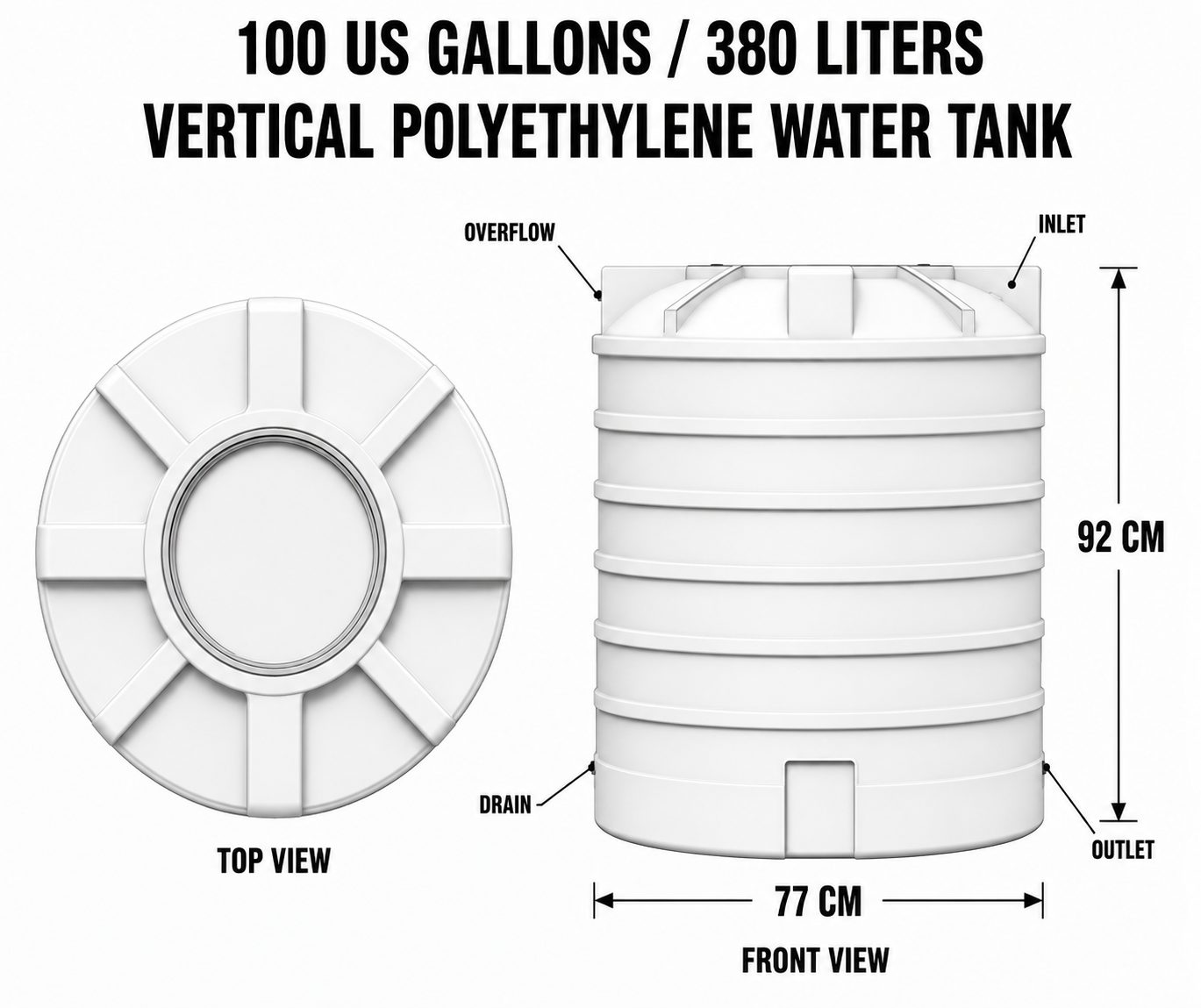 100 USG dimensions