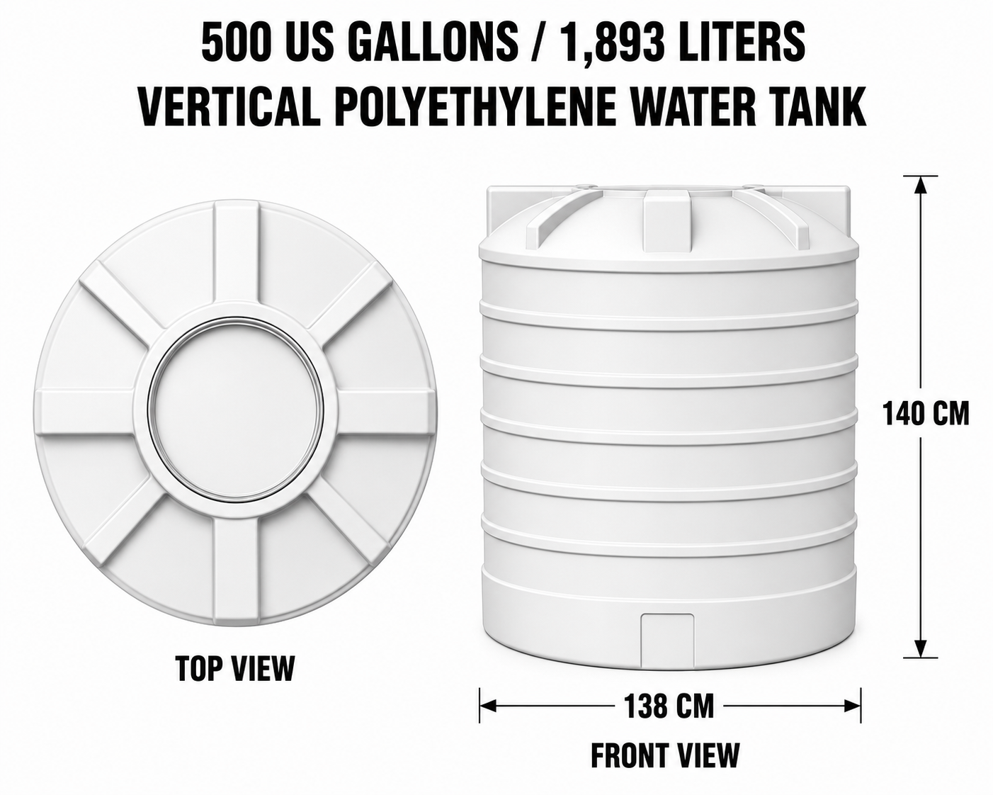 500 USG dimensions