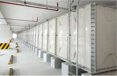 GRP panel tank in an indoor basement or tank room