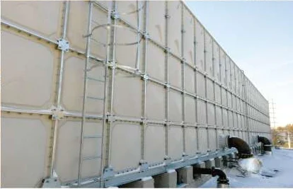 Tall GRP panel tank with external ladder