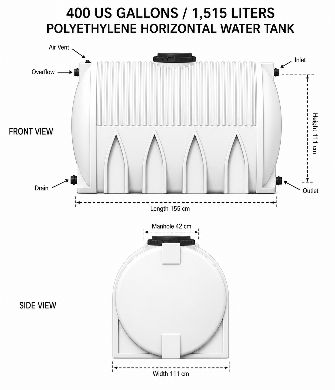400 USG dimensions